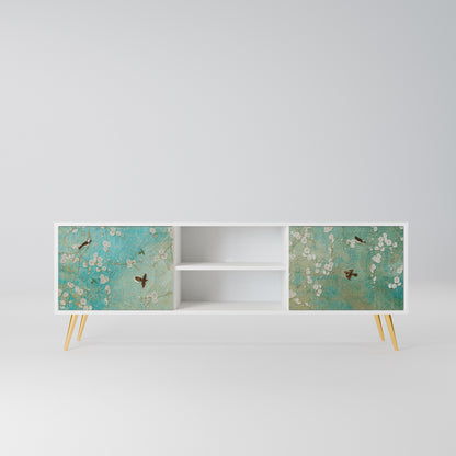 BLOOMING CHARM Mobile TV a 2 Ante in Finitura Bianca