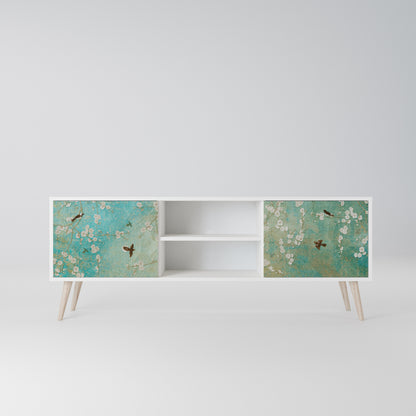 BLOOMING CHARM Mobile TV a 2 Ante in Finitura Bianca