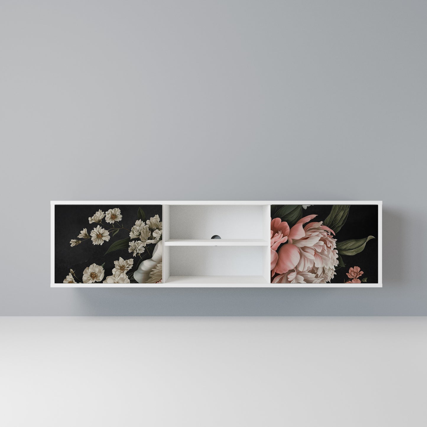 LUSH ELEGANCE Mobile TV a 2 Ante in Finitura Bianca