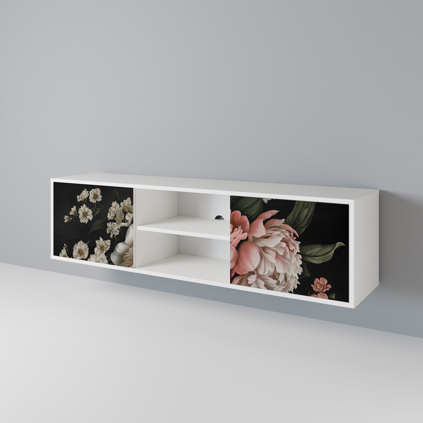 LUSH ELEGANCE Mobile TV a 2 Ante in Finitura Bianca