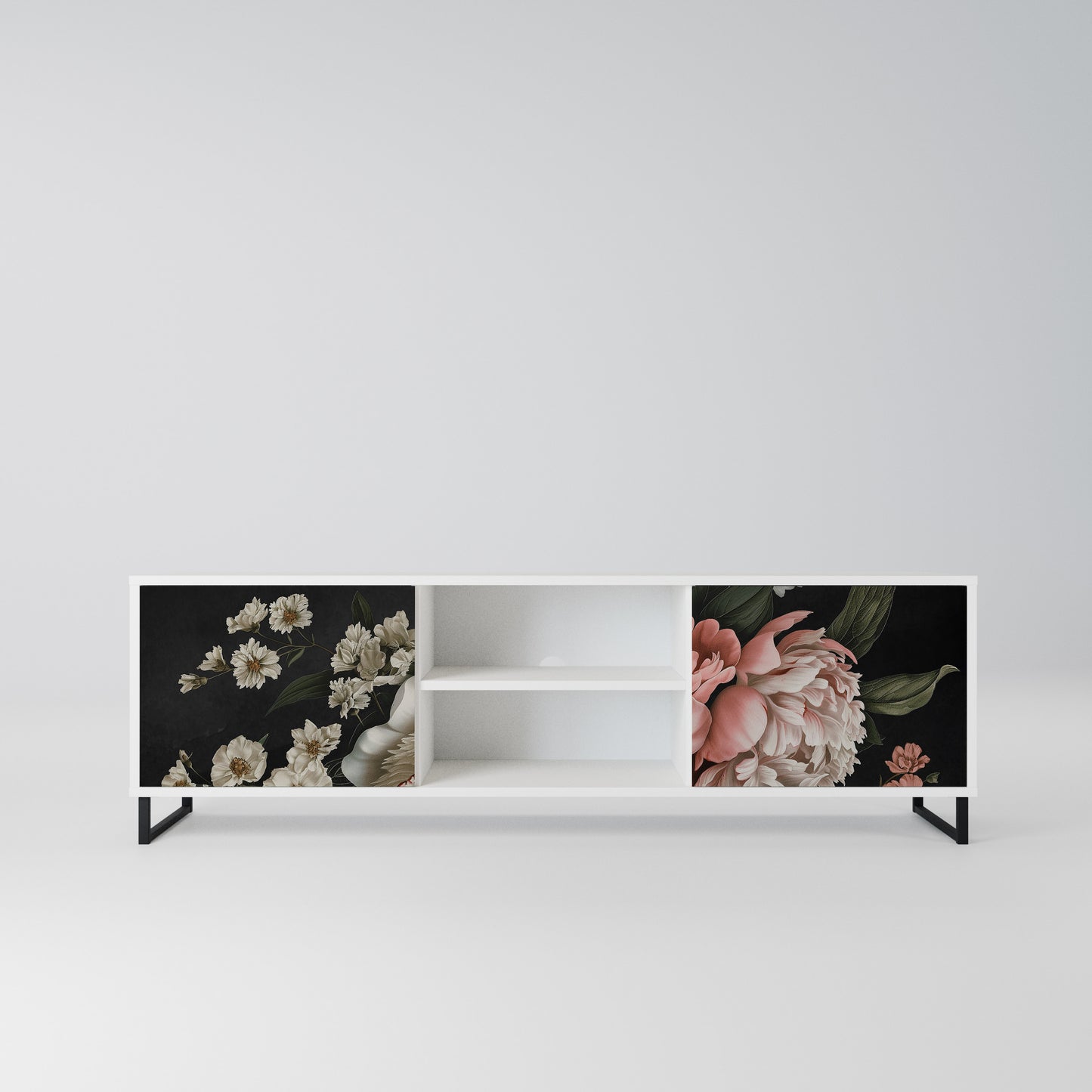 LUSH ELEGANCE Mobile TV a 2 Ante in Finitura Bianca