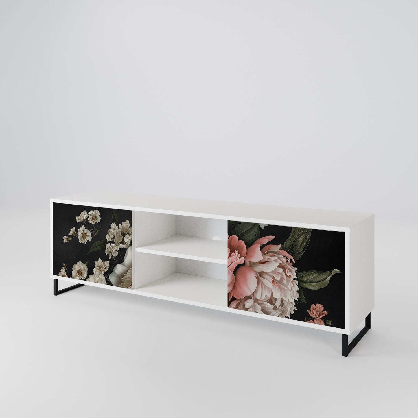 LUSH ELEGANCE Mobile TV a 2 Ante in Finitura Bianca