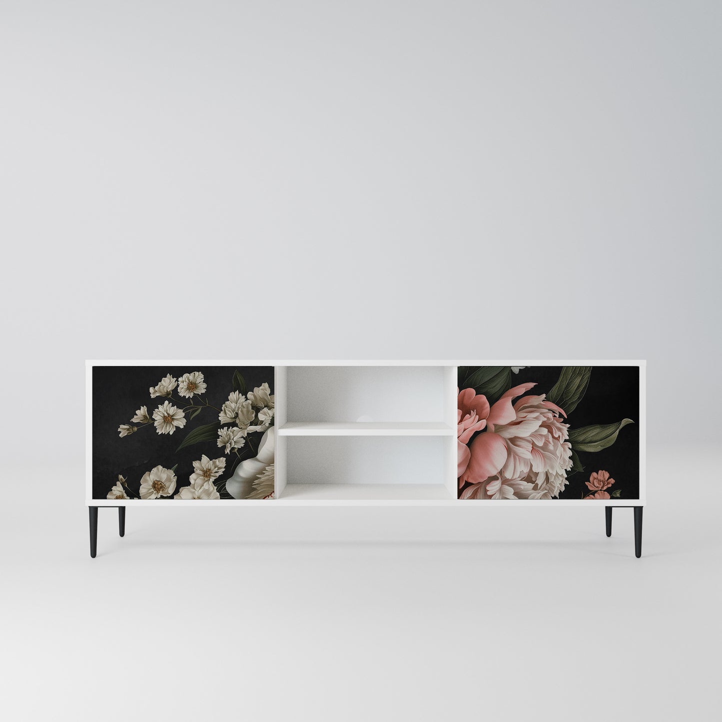 LUSH ELEGANCE Mobile TV a 2 Ante in Finitura Bianca