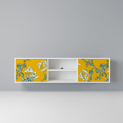 YELLOW CHINOISERIE Mobile TV a 2 Ante in Finitura Bianca