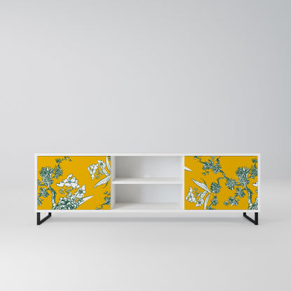 YELLOW CHINOISERIE Mobile TV a 2 Ante in Finitura Bianca