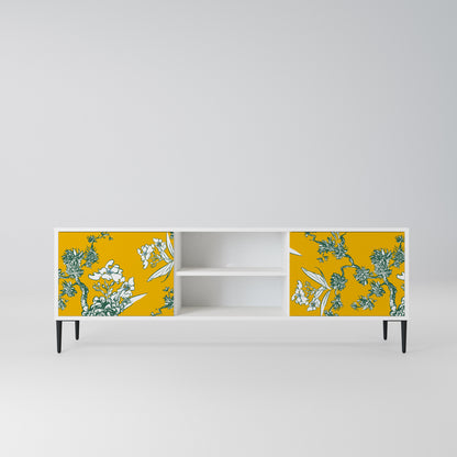 YELLOW CHINOISERIE Mobile TV a 2 Ante in Finitura Bianca