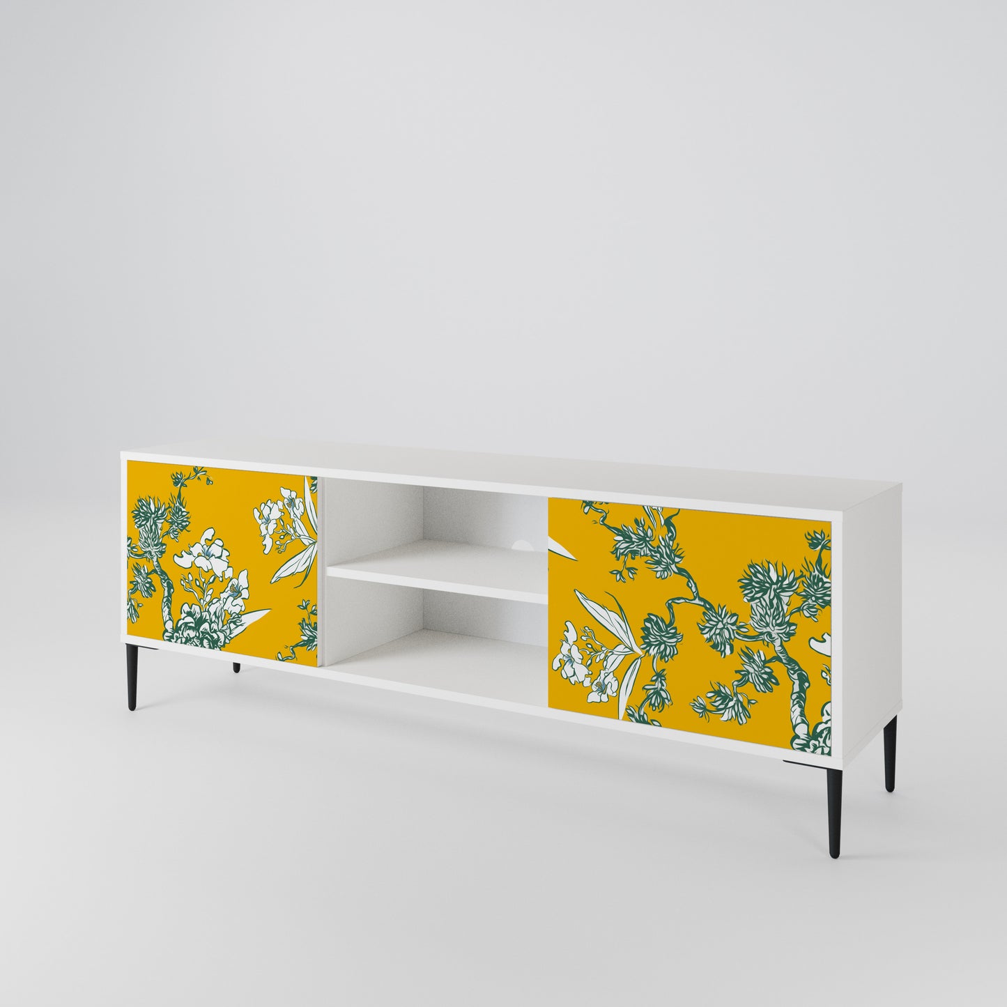 YELLOW CHINOISERIE Mobile TV a 2 Ante in Finitura Bianca