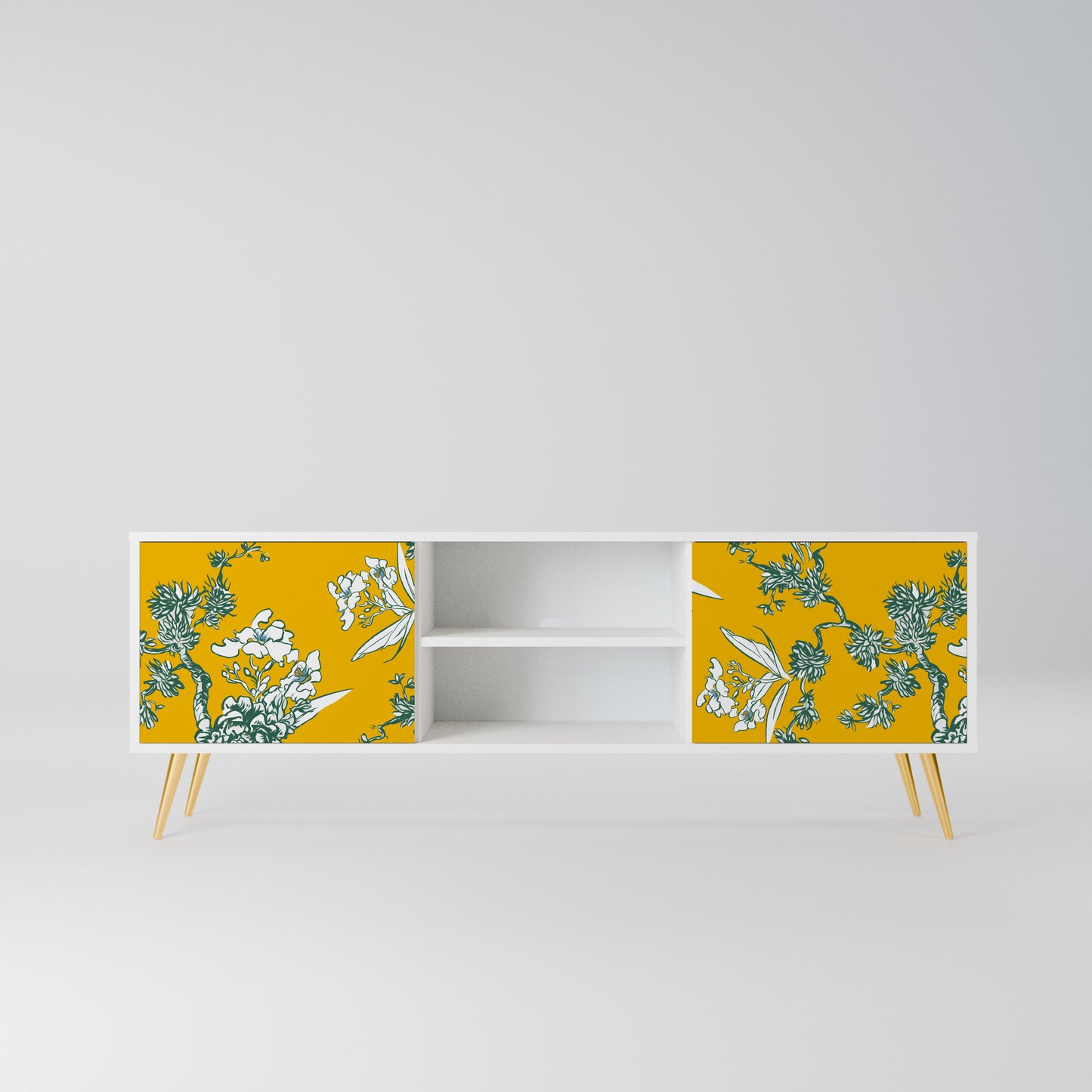 YELLOW CHINOISERIE Mobile TV a 2 Ante in Finitura Bianca