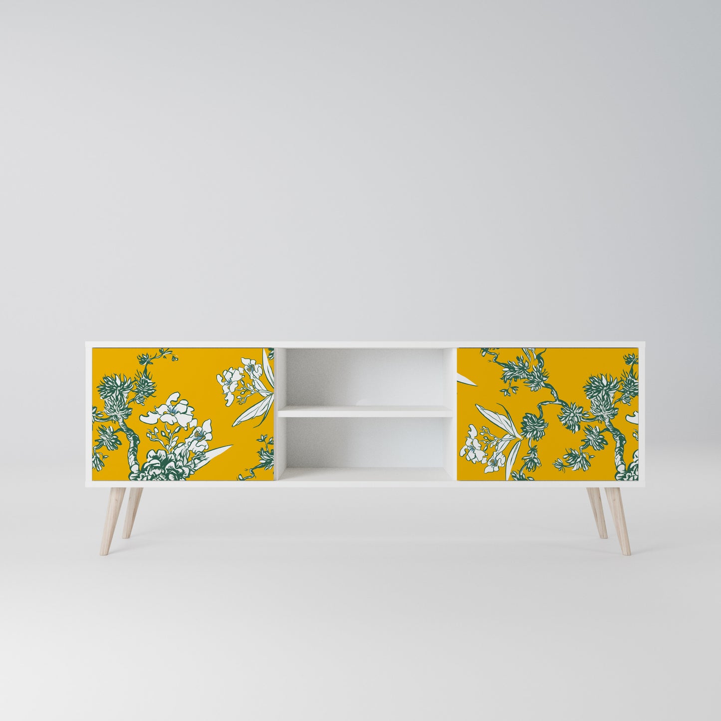 YELLOW CHINOISERIE Mobile TV a 2 Ante in Finitura Bianca