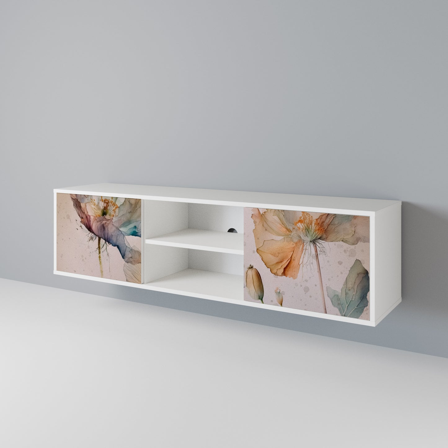 SOFTEN POPPY Mobile TV a 2 Ante in Finitura Bianca