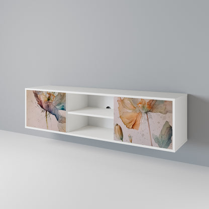 SOFTEN POPPY Mobile TV a 2 Ante in Finitura Bianca