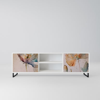 SOFTEN POPPY Mobile TV a 2 Ante in Finitura Bianca