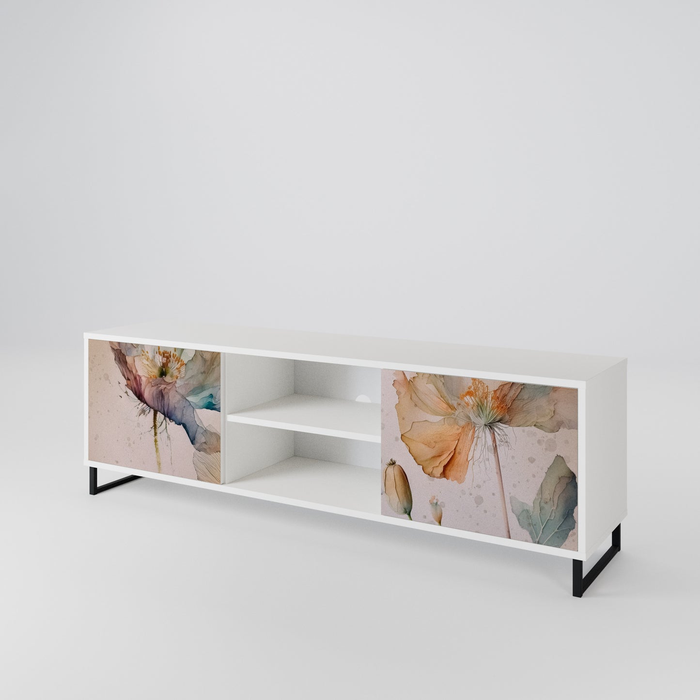 SOFTEN POPPY Mobile TV a 2 Ante in Finitura Bianca