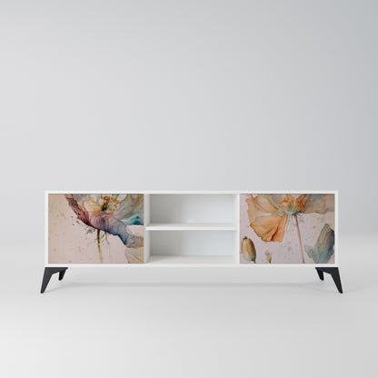 SOFTEN POPPY Mobile TV a 2 Ante in Finitura Bianca