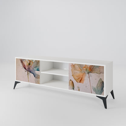 SOFTEN POPPY Mobile TV a 2 Ante in Finitura Bianca