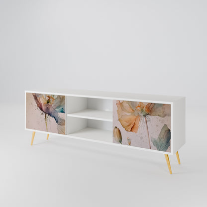 SOFTEN POPPY Mobile TV a 2 Ante in Finitura Bianca