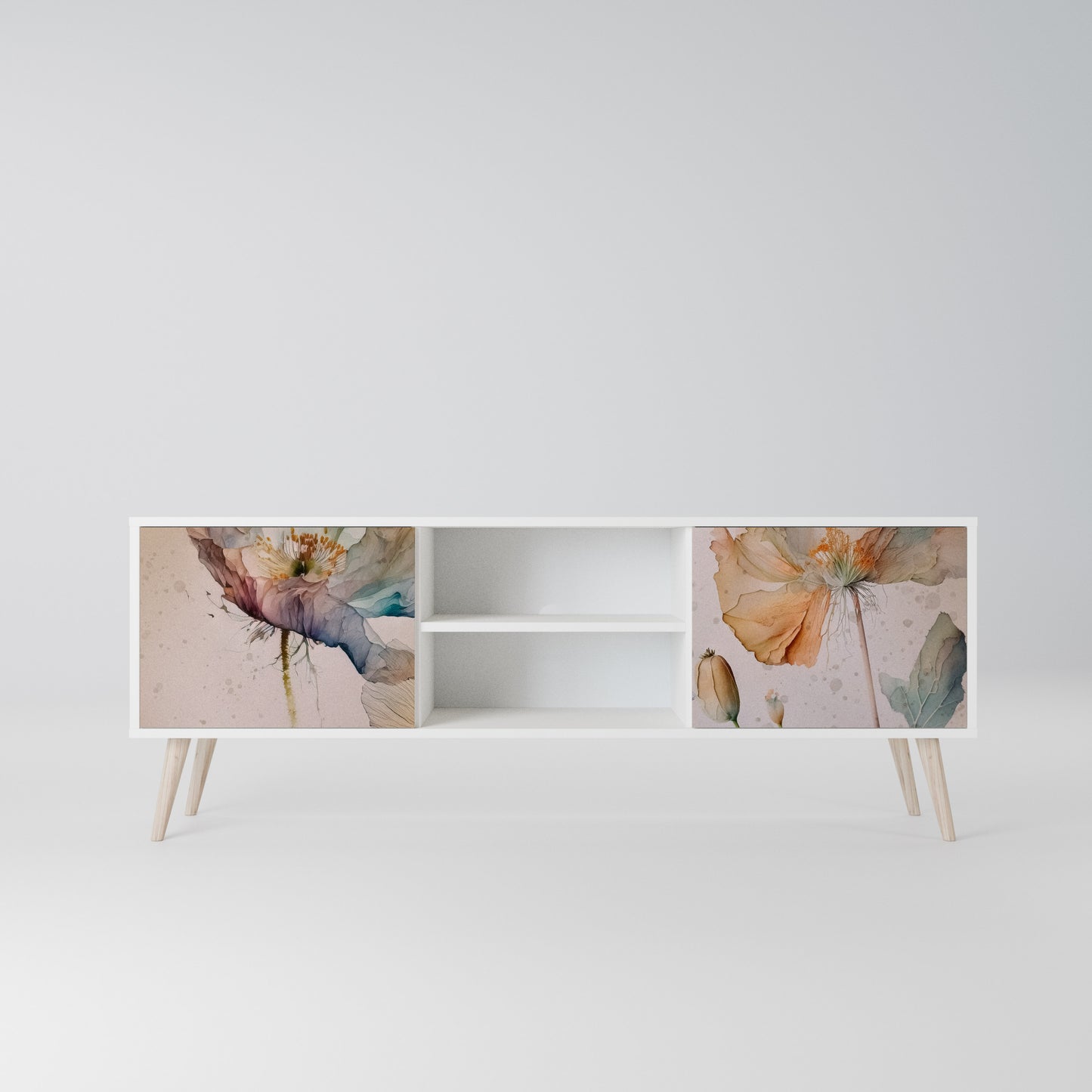 SOFTEN POPPY Mobile TV a 2 Ante in Finitura Bianca