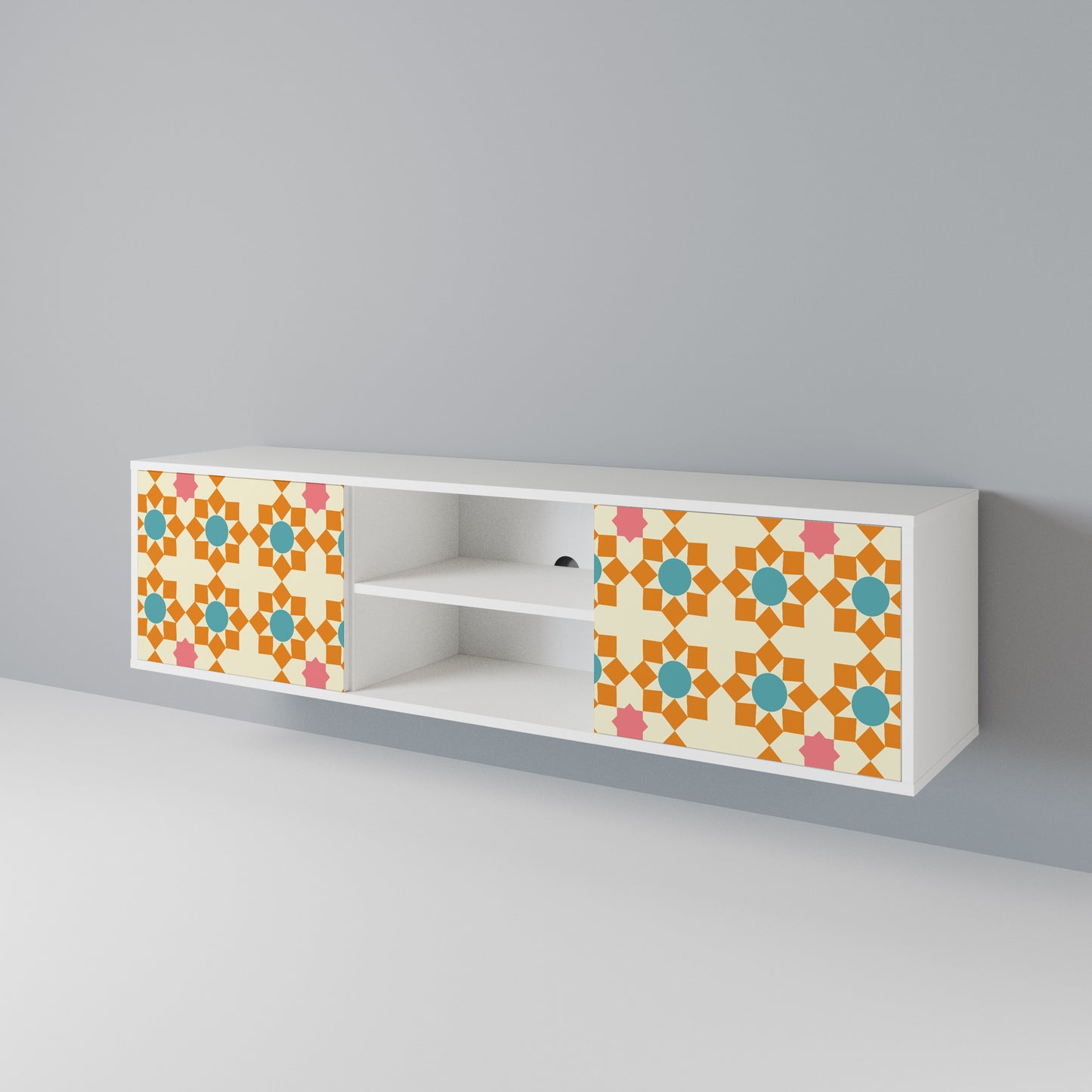 FLORAL DECOR Mobile TV a 2 Ante in Finitura Bianca