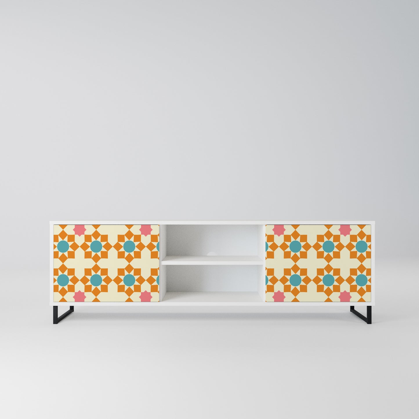 FLORAL DECOR Mobile TV a 2 Ante in Finitura Bianca