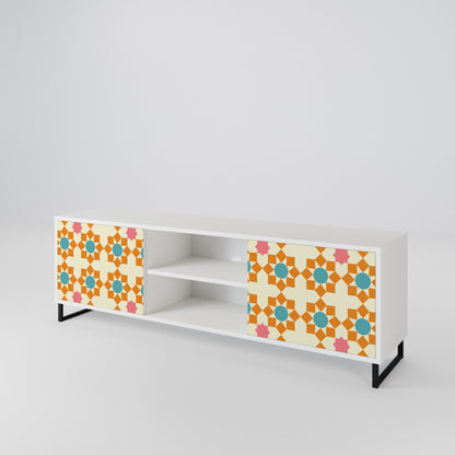 FLORAL DECOR Mobile TV a 2 Ante in Finitura Bianca