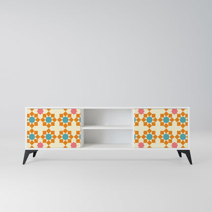 FLORAL DECOR Mobile TV a 2 Ante in Finitura Bianca