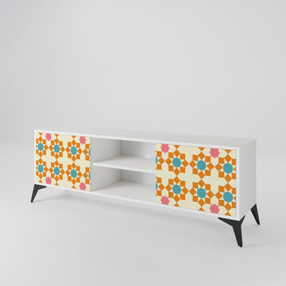 FLORAL DECOR Mobile TV a 2 Ante in Finitura Bianca