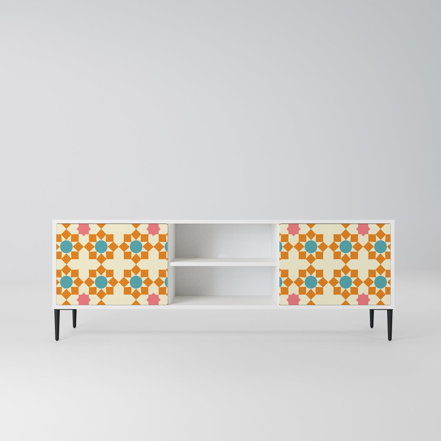 FLORAL DECOR Mobile TV a 2 Ante in Finitura Bianca