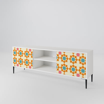 FLORAL DECOR Mobile TV a 2 Ante in Finitura Bianca