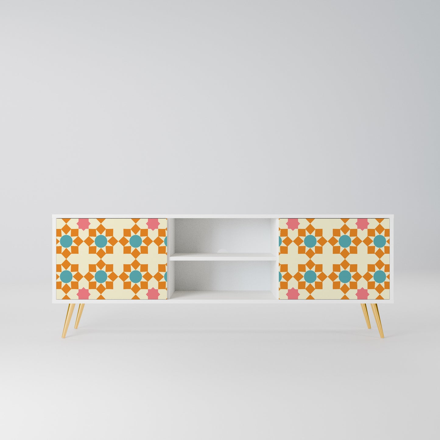 FLORAL DECOR Mobile TV a 2 Ante in Finitura Bianca