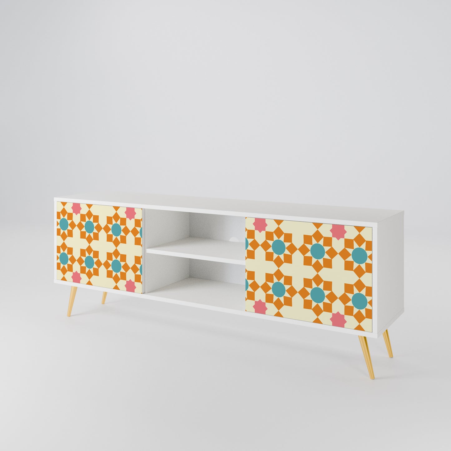 FLORAL DECOR Mobile TV a 2 Ante in Finitura Bianca