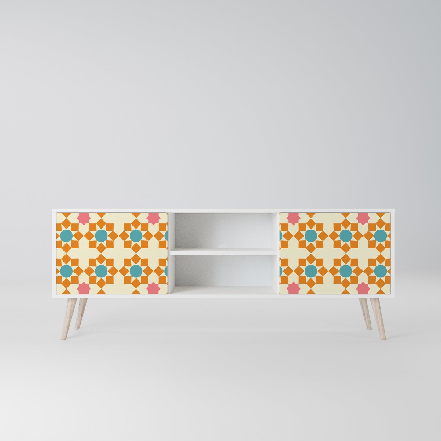 FLORAL DECOR Mobile TV a 2 Ante in Finitura Bianca