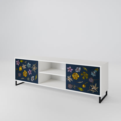 FLOWERS ON NAVY BLUE Mobile TV a 2 Ante in Finitura Bianca