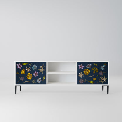 FLOWERS ON NAVY BLUE Mobile TV a 2 Ante in Finitura Bianca