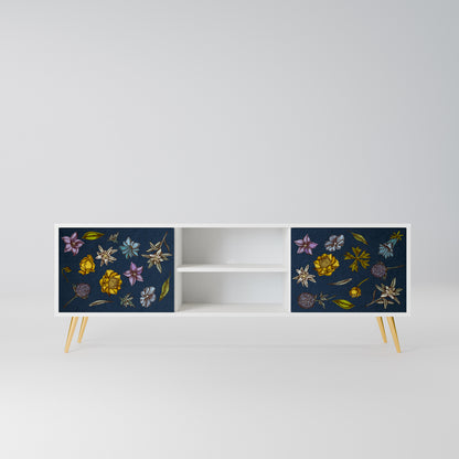 FLOWERS ON NAVY BLUE Mobile TV a 2 Ante in Finitura Bianca