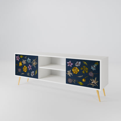 FLOWERS ON NAVY BLUE Mobile TV a 2 Ante in Finitura Bianca