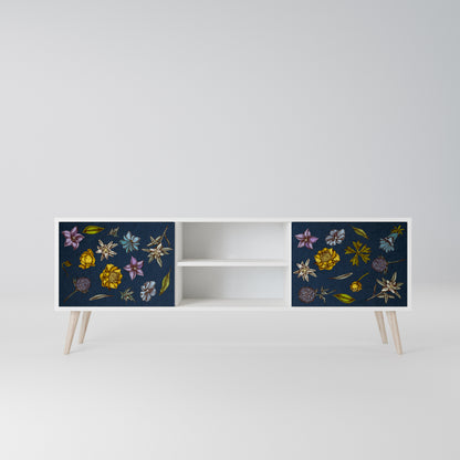 FLOWERS ON NAVY BLUE Mobile TV a 2 Ante in Finitura Bianca