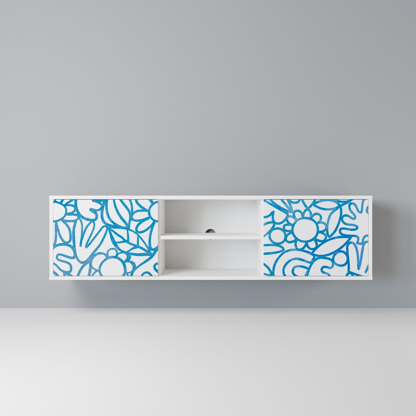 BLOOMY MORNING Mobile TV a 2 Ante in Finitura Bianca