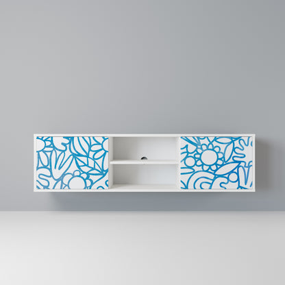 BLOOMY MORNING Mobile TV a 2 Ante in Finitura Bianca