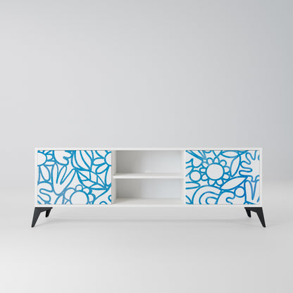 BLOOMY MORNING Mobile TV a 2 Ante in Finitura Bianca