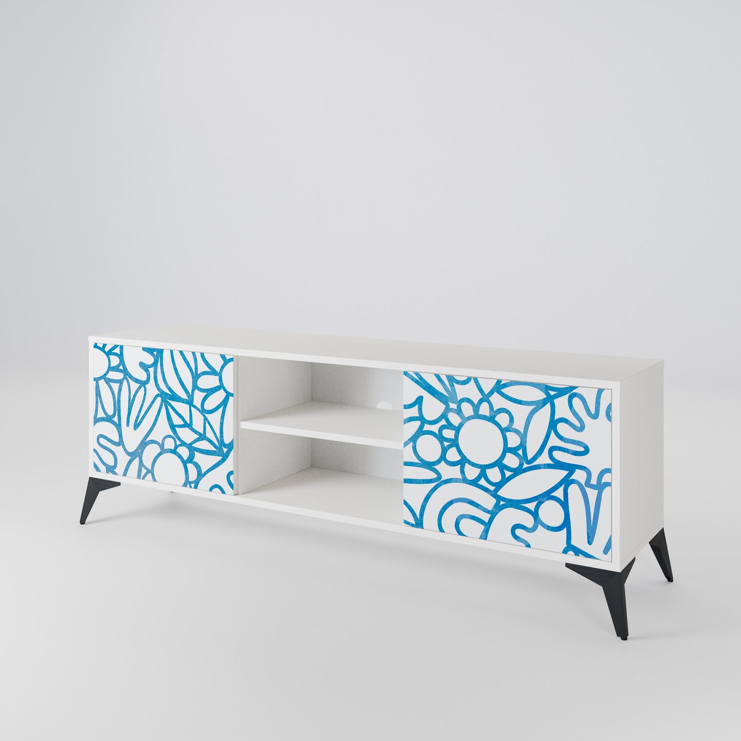 BLOOMY MORNING Mobile TV a 2 Ante in Finitura Bianca