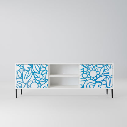 BLOOMY MORNING Mobile TV a 2 Ante in Finitura Bianca