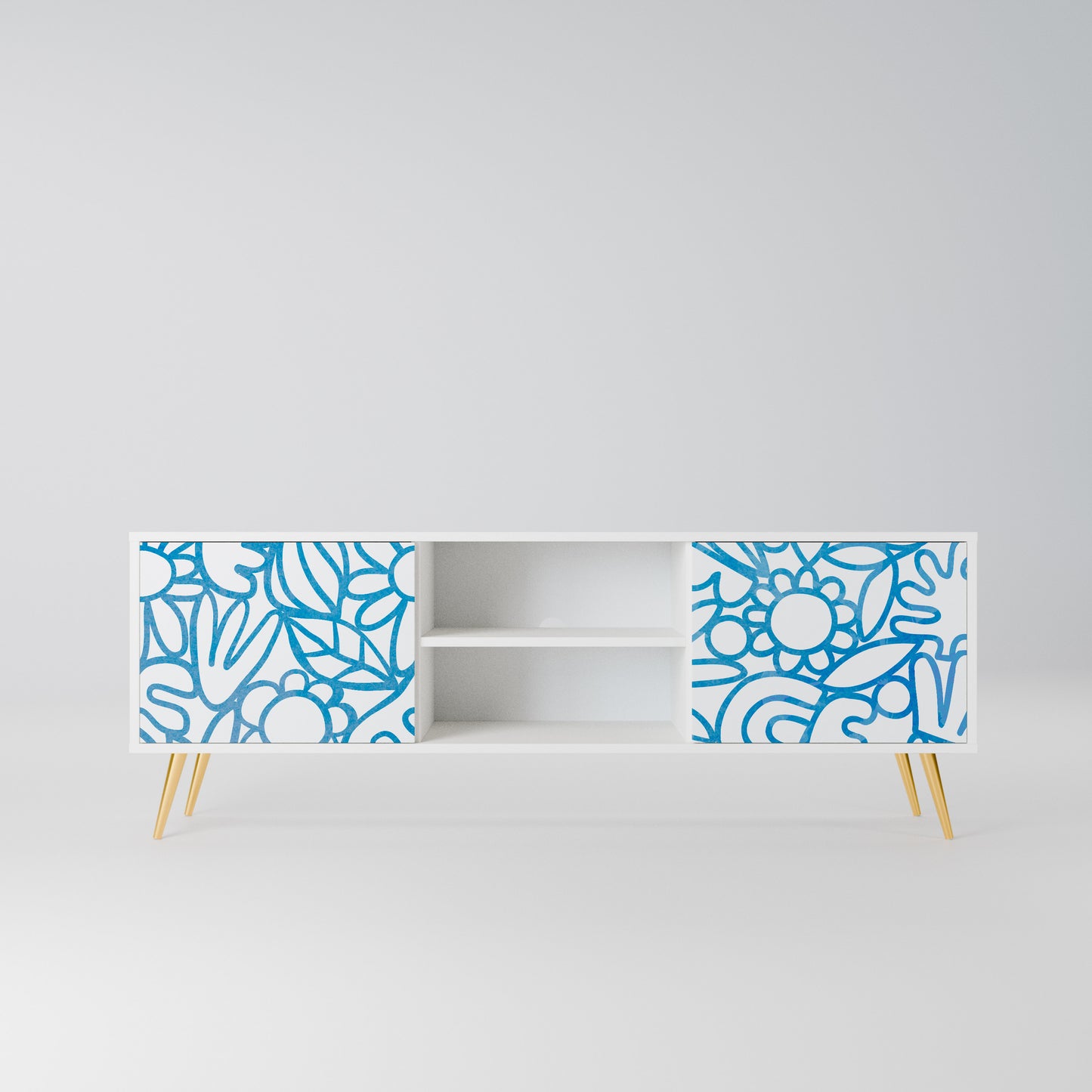 BLOOMY MORNING Mobile TV a 2 Ante in Finitura Bianca