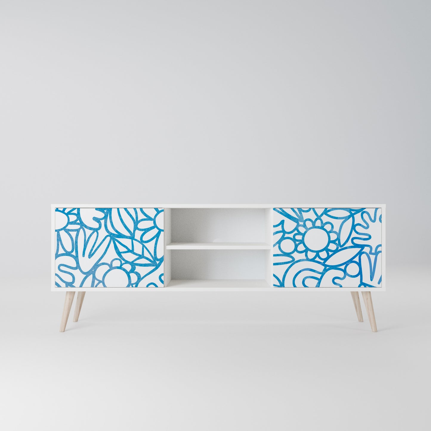 BLOOMY MORNING Mobile TV a 2 Ante in Finitura Bianca