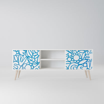 BLOOMY MORNING Mobile TV a 2 Ante in Finitura Bianca