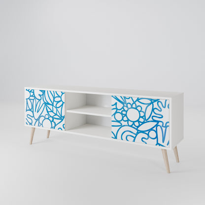 BLOOMY MORNING Mobile TV a 2 Ante in Finitura Bianca