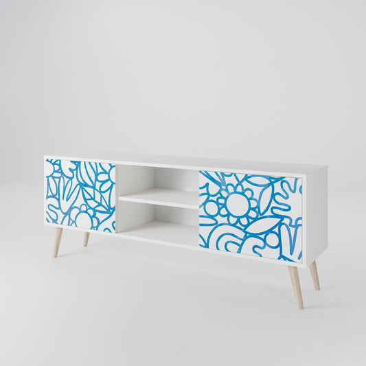 BLOOMY MORNING Mobile TV a 2 Ante in Finitura Bianca