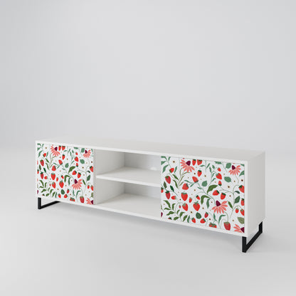 FLOWERS AND STRAWBERRIES Mobile TV a 2 Ante in Finitura Bianca