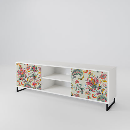 ORGANIC FOLKLORE Mobile TV a 2 Ante in Finitura Bianca