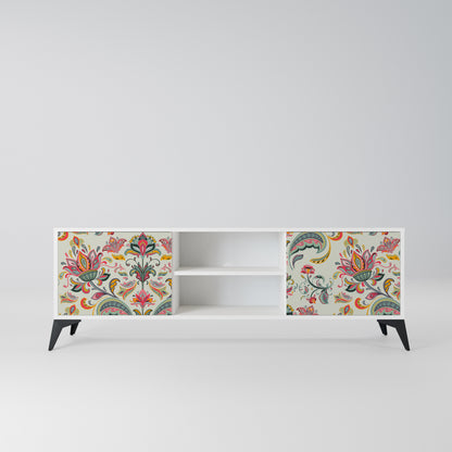 ORGANIC FOLKLORE Mobile TV a 2 Ante in Finitura Bianca