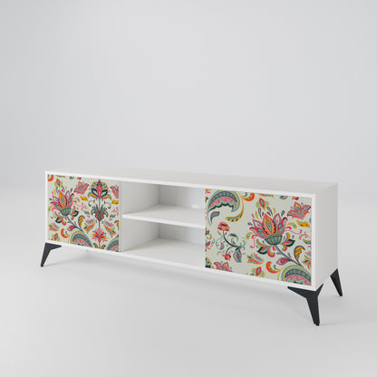 ORGANIC FOLKLORE Mobile TV a 2 Ante in Finitura Bianca